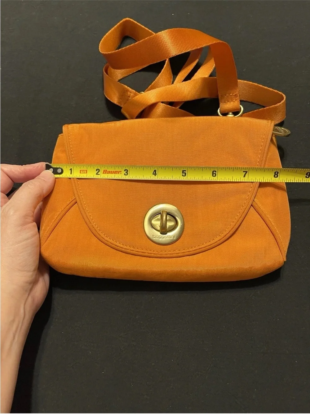 Baggallini Crossbody Belt Convertible Bag Bright Orange & Gold Adjustable